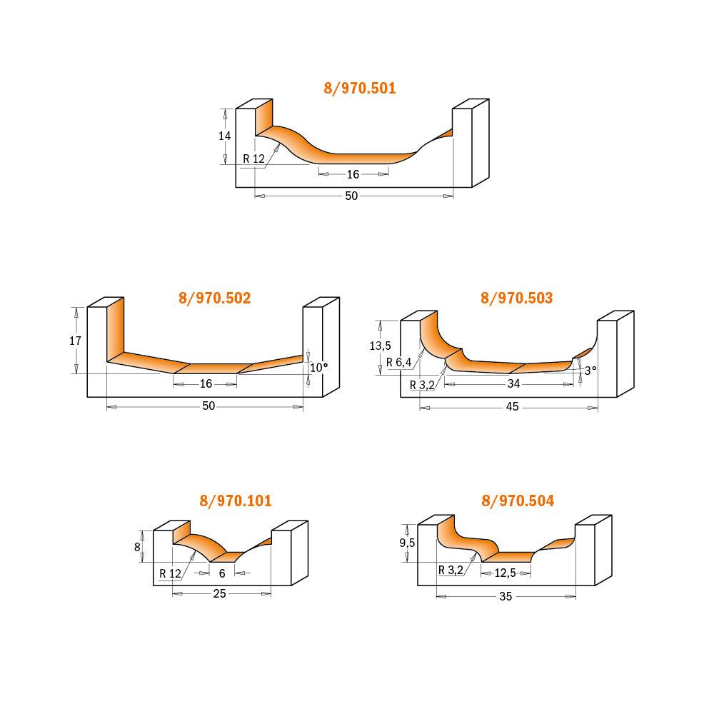 CMT Orange Tools Stile & Panel Carbide Tipped Router Bits for MDF view 2
