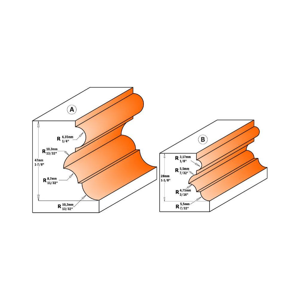 CMT Orange Tools Multiprofile Carbide Tipped Router Bits view 2