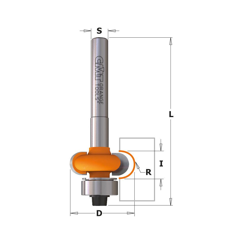 CMT Orange Tools Edge-Fluting Carbide Tipped Router Bits with Bearing