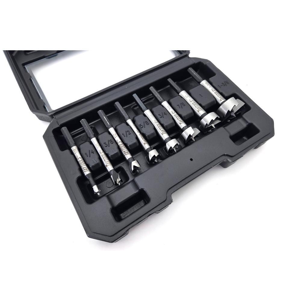 Grainforge 8-Piece Forstner Drill Bit Set Hex Shanks