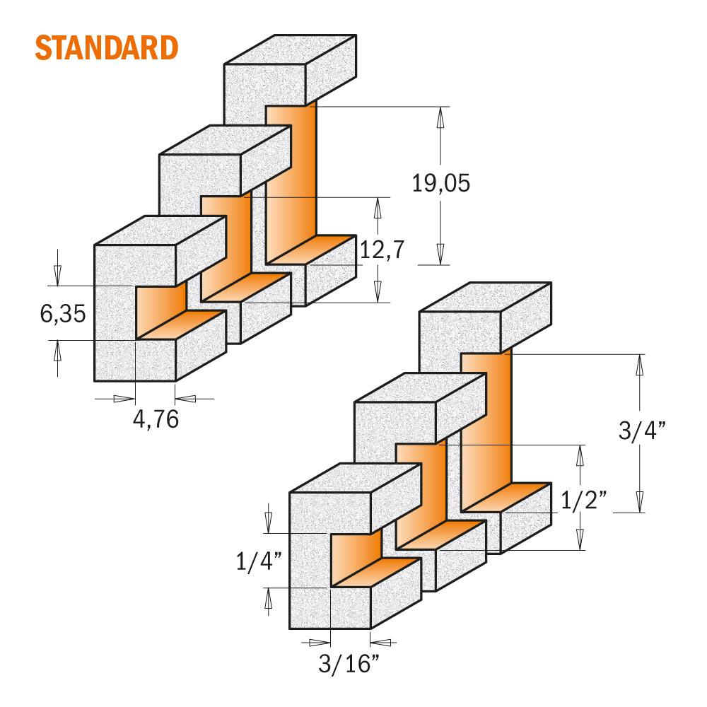 CMT Orange Tools Solid Surface Inlay Carbide Tipped Router Bits with Bearing view 2