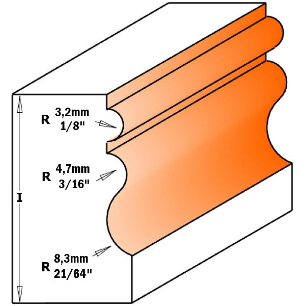 CMT Orange Tools Molding Router Bit 2 Flute Carbide Tipped view 2