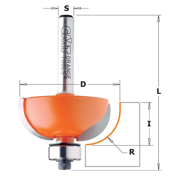 CMT Orange Tools Cove Router Bits 2 Flutes Carbide Tipped